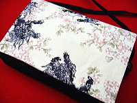 義若オリジナルのポシェット　桜と唐獅子